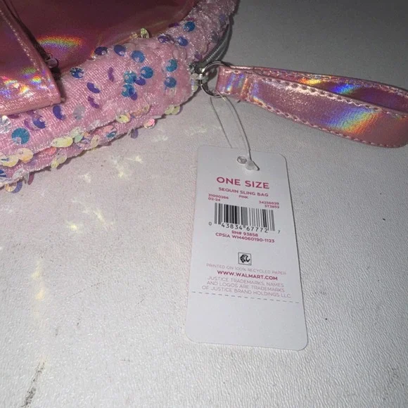 Justice Preowned Girls Mini Backpack/Silver Sparkle - Picture 4 of 4